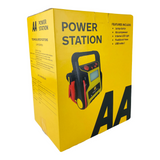 AA Power Station portable car jump starter and battery charger; emergency power supply for vehicles and electronics