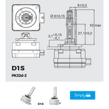 Simply HID D1S 12V 35W Bulbs; replacement high-intensity discharge headlight bulbs for vehicles