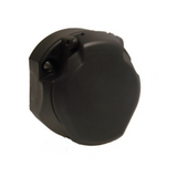 13-pin plastic caravan tow socket, electrical trailer connection, durable and weatherproof.