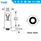 233 12V 4W Side & Tail Bayonet Bulbs Pack of 10; automotive replacement bulbs for side and tail lights