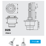  12V/24V 35W P32d-2; high-intensity headlight replacement for cars and trucks