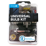 Compact Universal Car Bulb Kit; includes common replacement bulbs for headlights, indicators, and interior lights