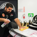 Wrap care spray 16 fl. oz., enhances gloss and protects vinyl car wraps.