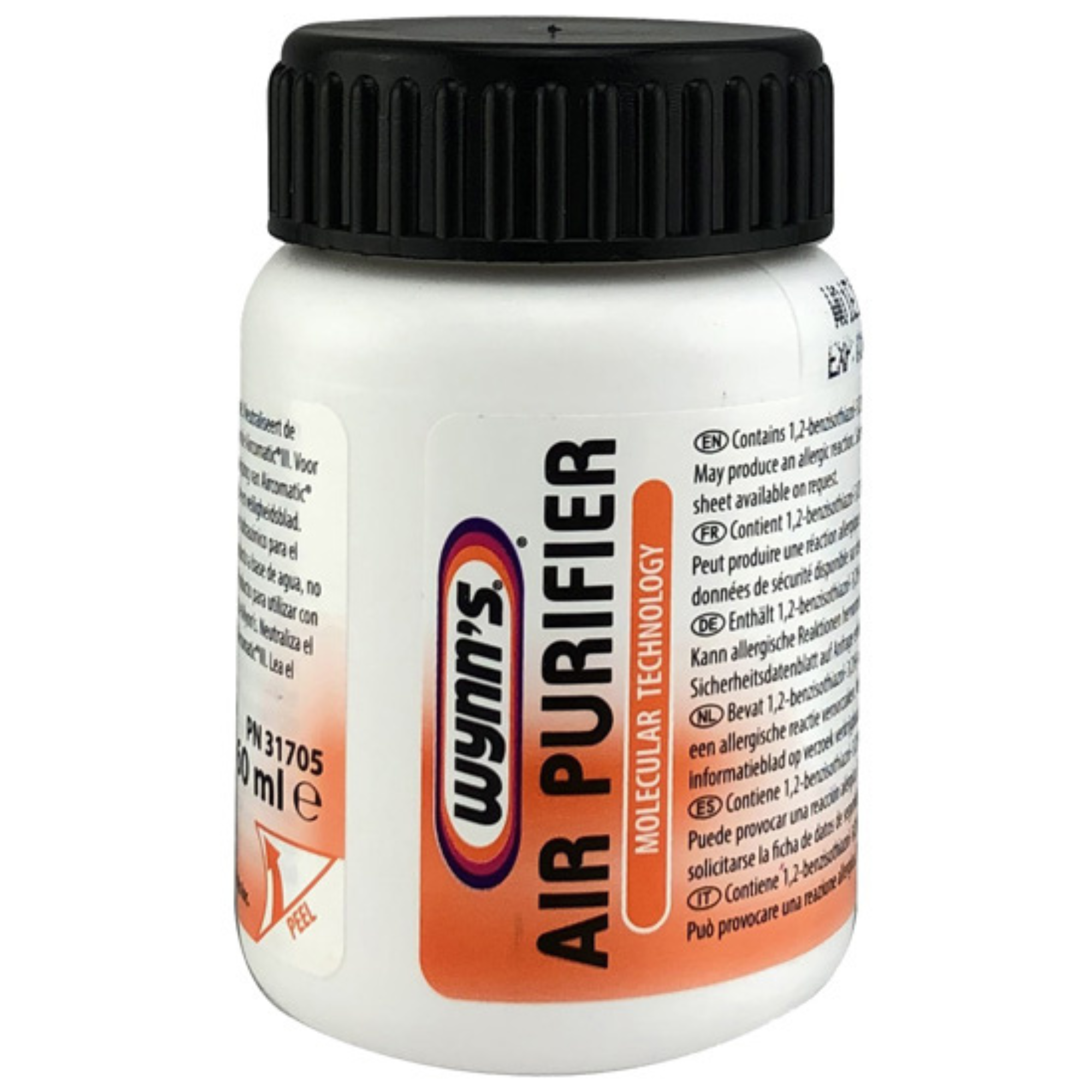 Small 60 ml bottle of Wynn’s Air Purifier, used to eliminate odors and clean vehicle air-conditioning systems.