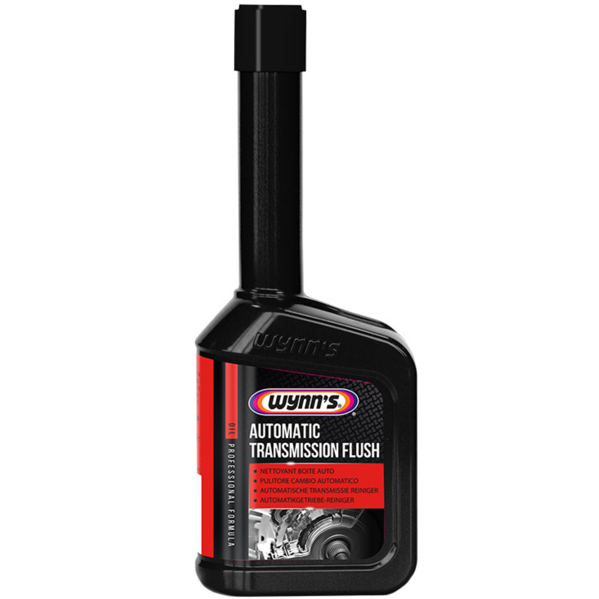 Wynn's Automatic Transmission Flush 325ml – a cleaning additive designed to remove sludge, varnish, and contaminants from automatic transmission systems. Packaged in a Black and red metal can with a screw cap