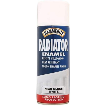 Hammerite Spray On Paint - Radiator Paint Gloss White - 400ml