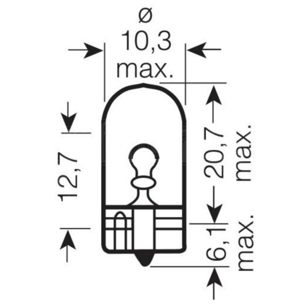 Osram 501A WY5W Amber 12V 5W Side & Tail Light Bulbs (Twin Blister)