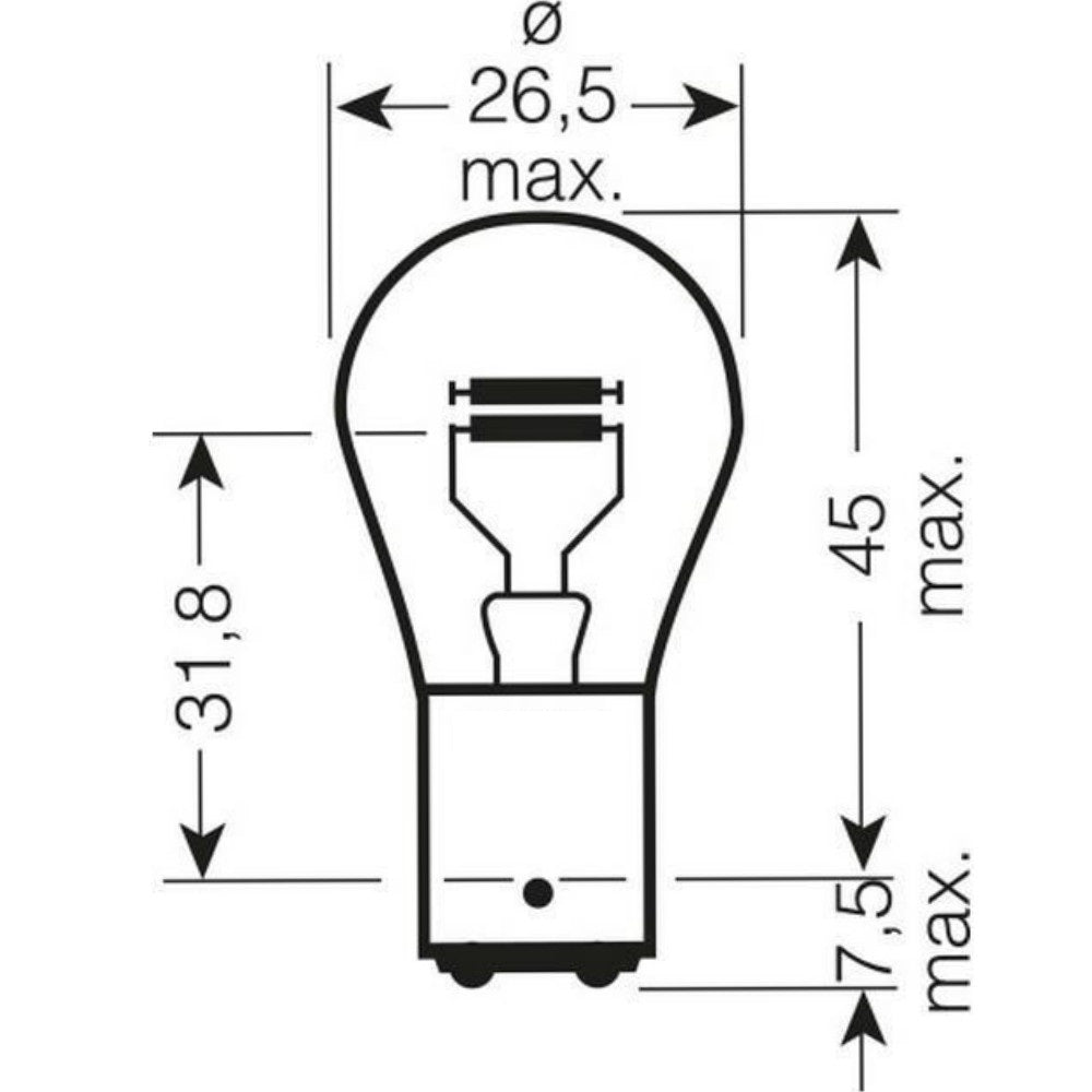 Osram 380 12V P21/5W Original Bayonet Bulbs Bay15D (Twin Blister)