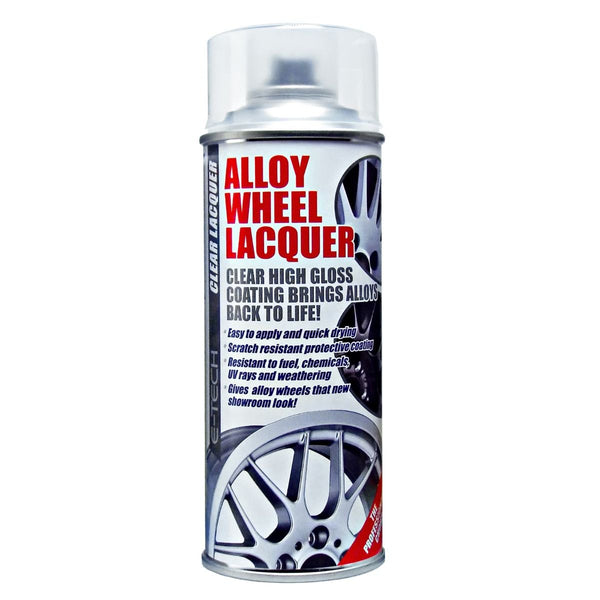 E-Tech WHITE Car Alloy Wheel Refurbish Spray Paint Lacquer Repair Kit