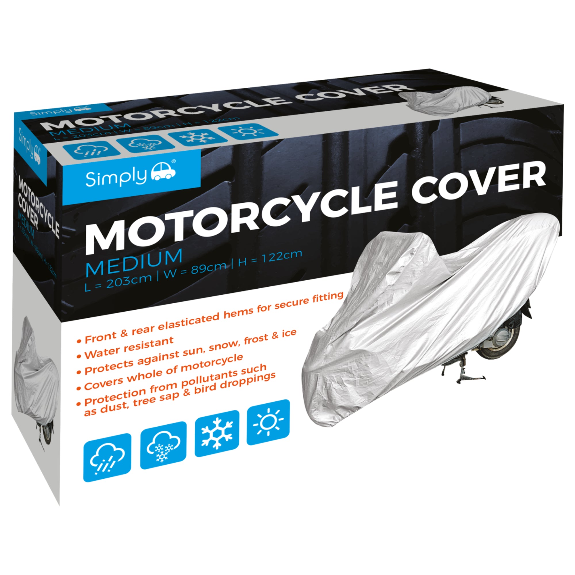 Simply Water Resistant Motorcycle Cover Medium