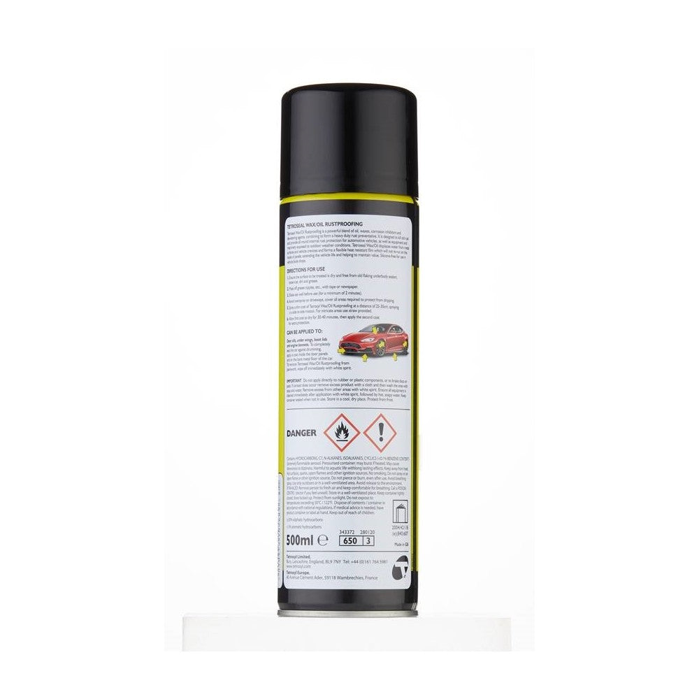 Tetroseal Wax Oil Rustproofing Black Aerosol 500ml