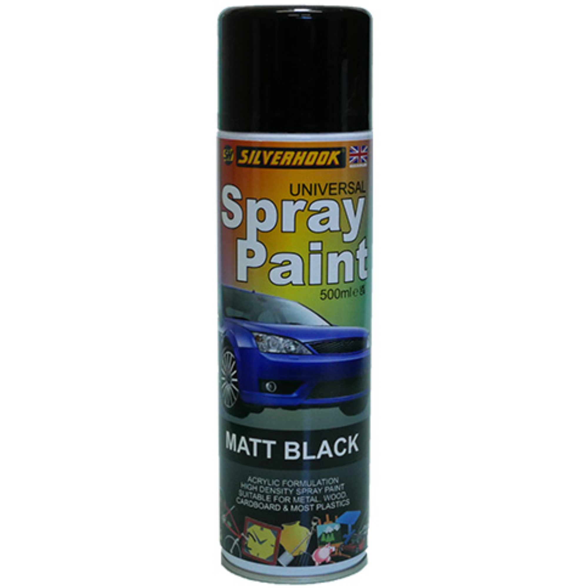 SILVERHOOK SPRAY PAINT 500ml MATT BLACK