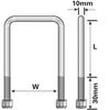 Maypole 50 X 50mm U Bolt & Nuts