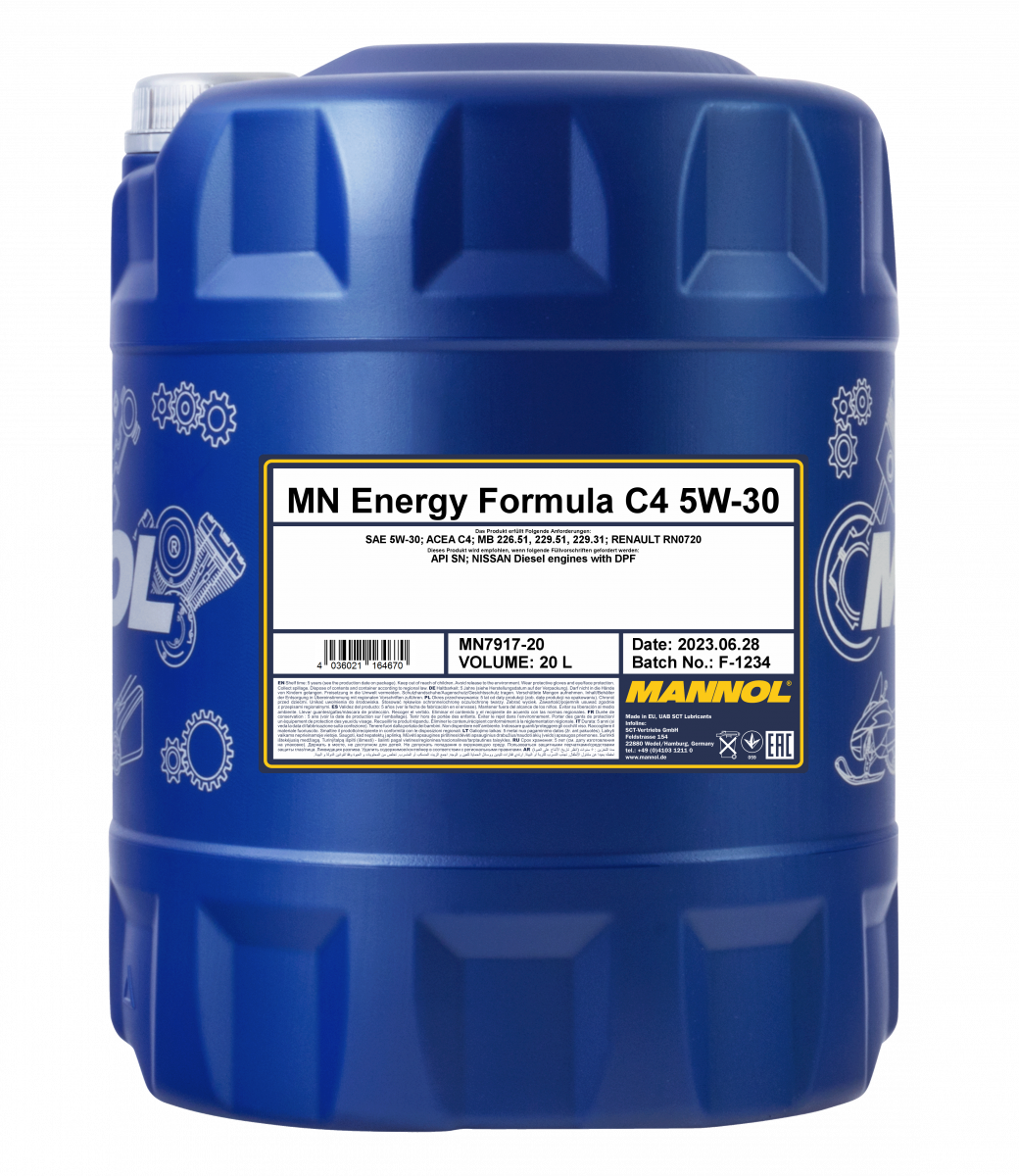MANNOL Energy Formula C4 Engine Oil 5W-30 7917 20 Litres