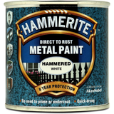 Hammerite Direct to Rust Metal Paint - Hammered White 250ml