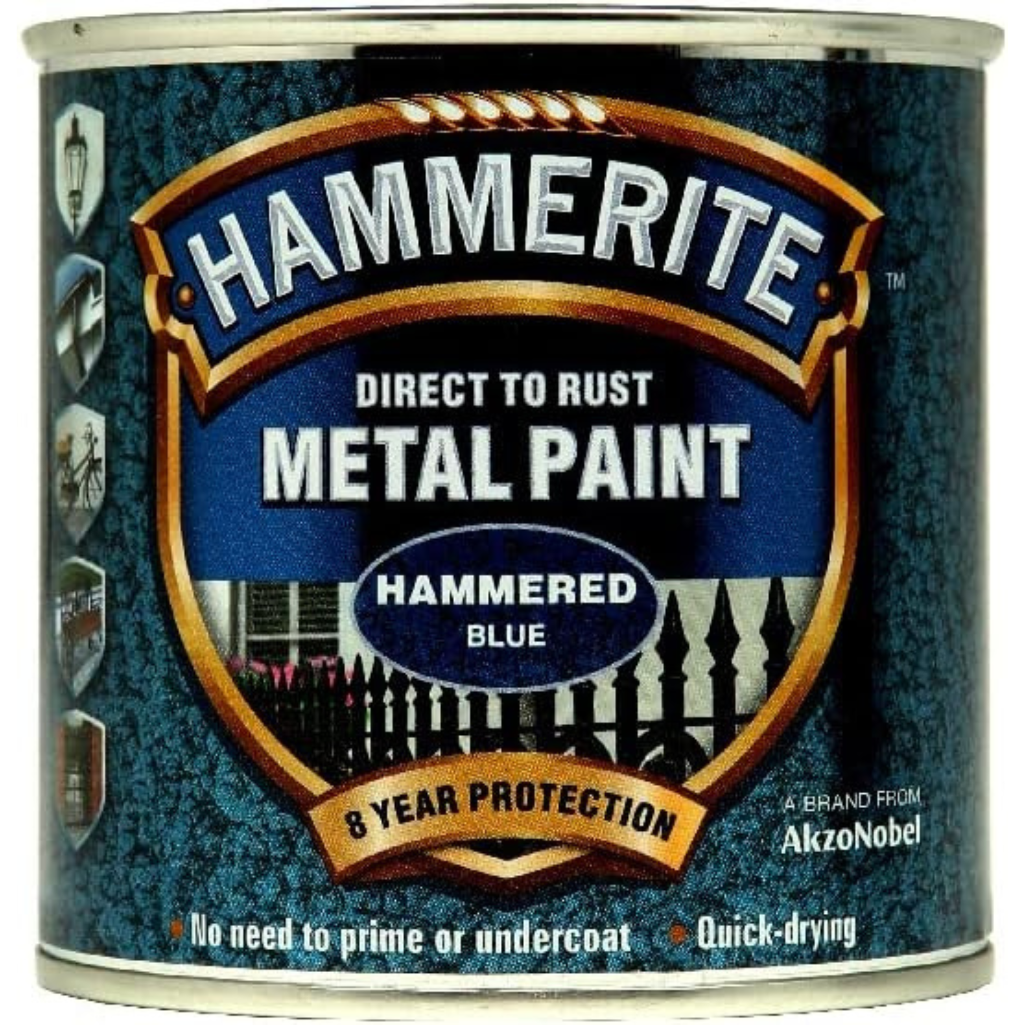 Hammerite Direct to Rust Metal Paint - Hammered Blue 250ml