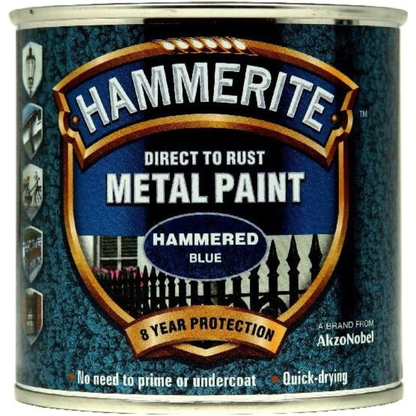 Hammerite Direct to Rust Metal Paint - Hammered Blue 250ml