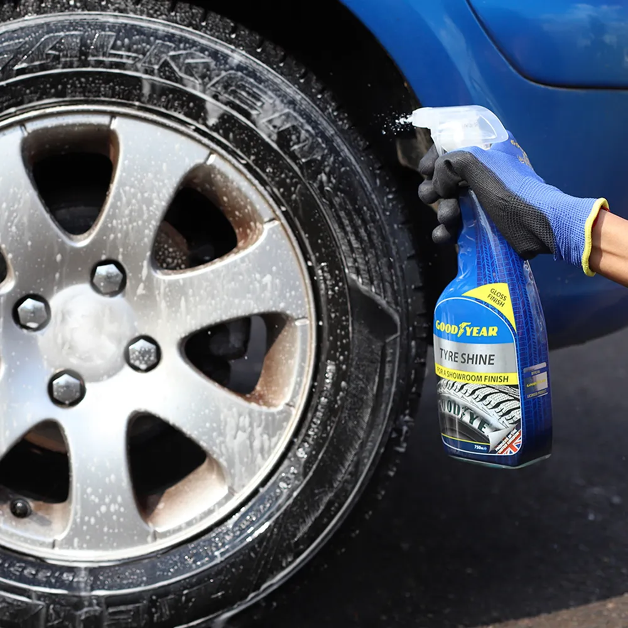 Goodyear Car Tyre Shine Wet-Look Gloss Finish Cleaning Clearer Spray 750ml