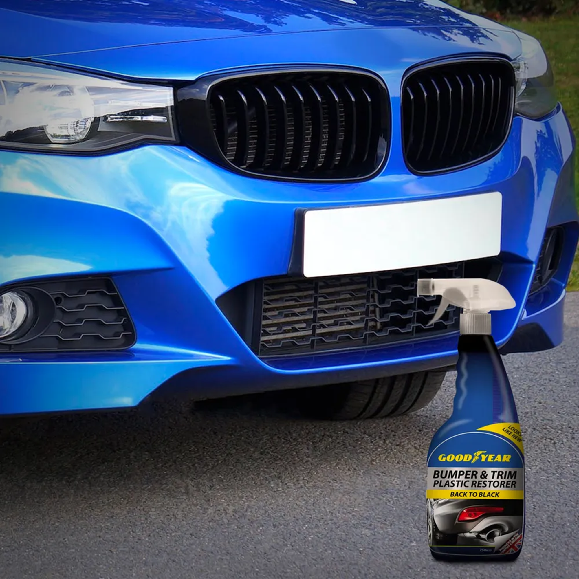 Goodyear Car Bumper Trim Plastic Restorer Cleaning Black Spray 750ml