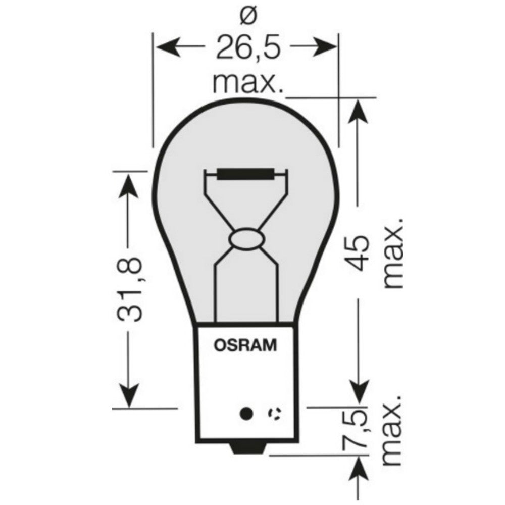 Osram 581 PY21W 12V 21W Ultra Life Bayonet Bulbs BAU15S (Twin Blister)