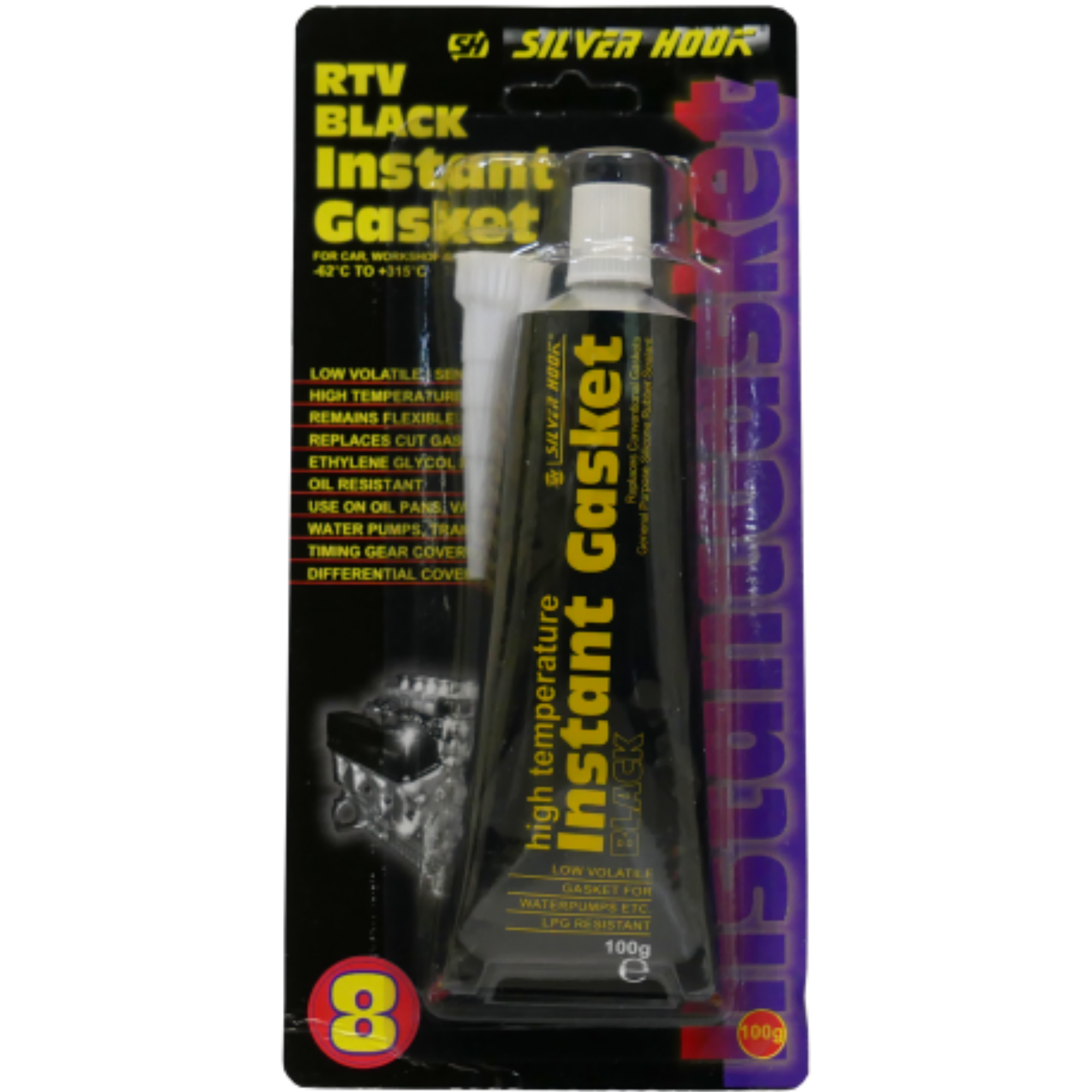 Silver Hook RTV Black Instant Gasket 100g