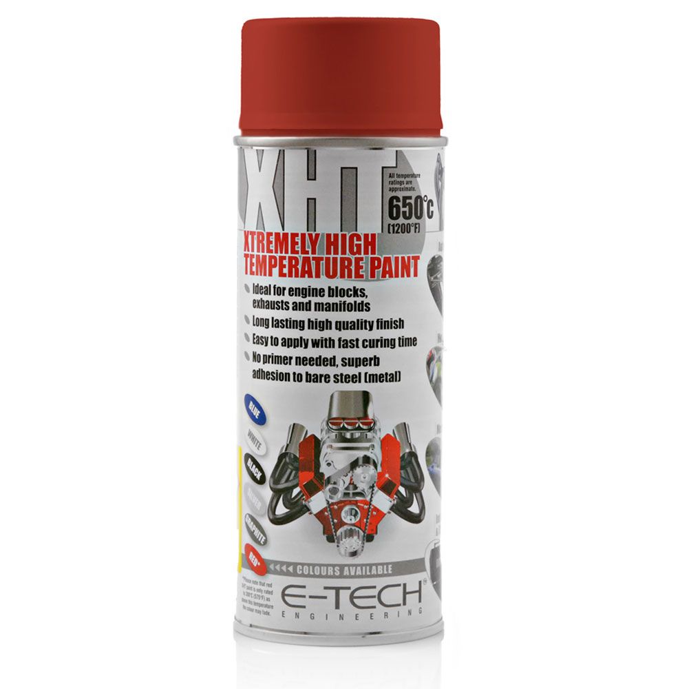 E-TECH XHT Paint Red Rated to 350°C (662°F) 400ml aerosol