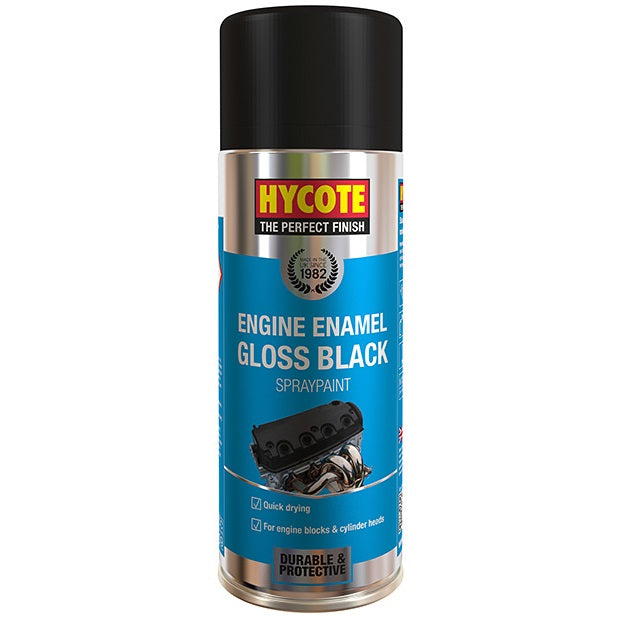 Hycote Gloss Black Engine Enamel Spray Paint 400ml