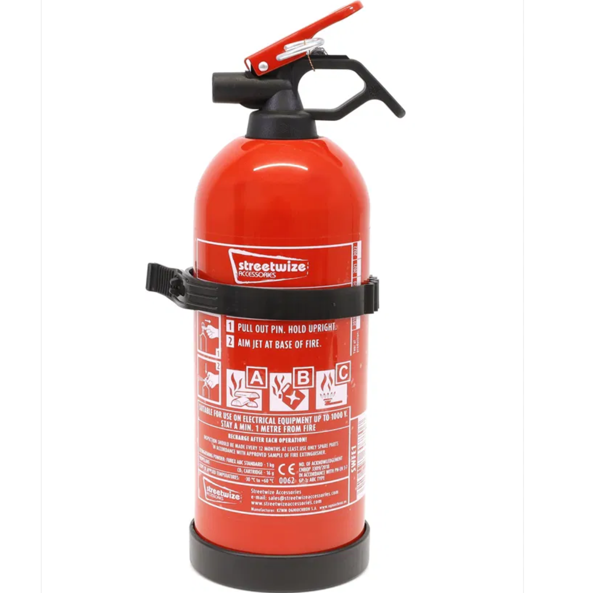 Streetwize 1 Kg Fire Extinguisher Dry Powder-ABC Classification