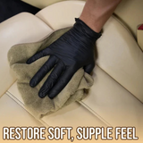 Leather cleaner 16 fl. oz., colorless, odorless, gentle on car interiors.