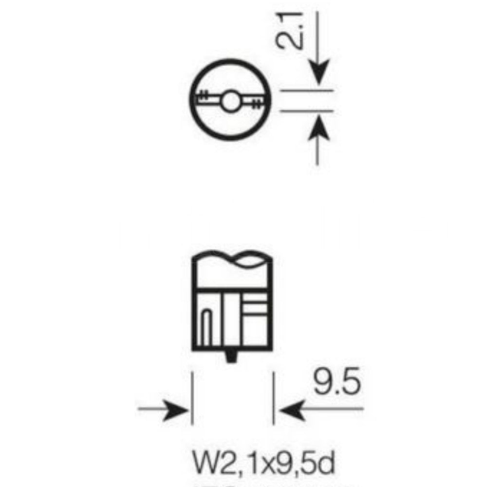 Osram 501A WY5W Amber 12V 5W Side & Tail Light Bulbs (Twin Blister)