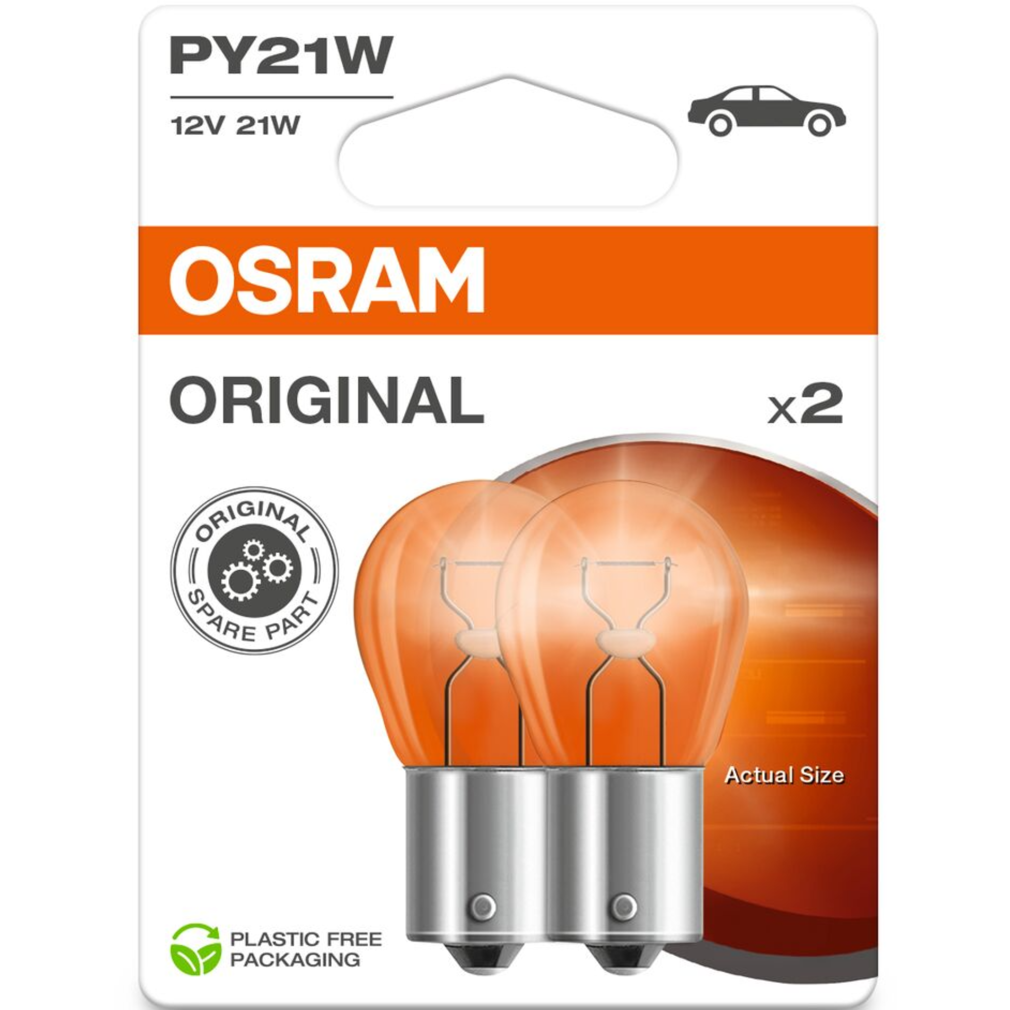 Osram 581 12v Py21w Original Amber Bayonet Bulbs Bau15s (Twin Blister)