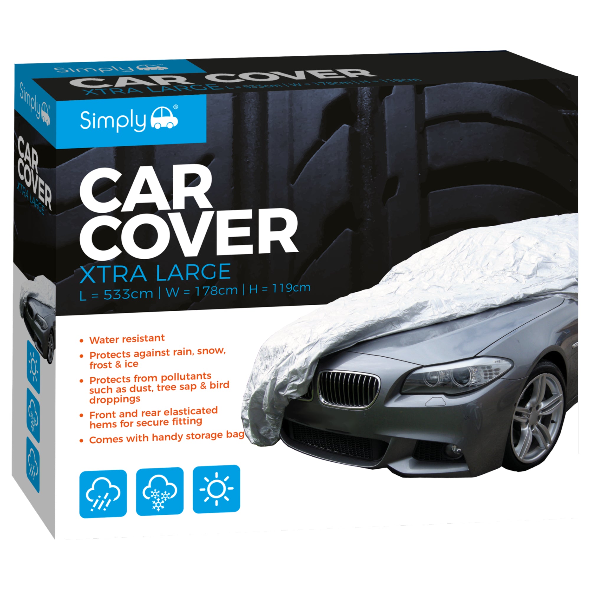 Simply Water Resistant Car Cover Extra Large