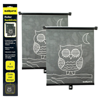 Modern Sakura roller sunblinds partially covering a bright window with soft natural light