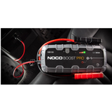 NOCO portable jump starter, boosts 12V batteries safely and quickly.