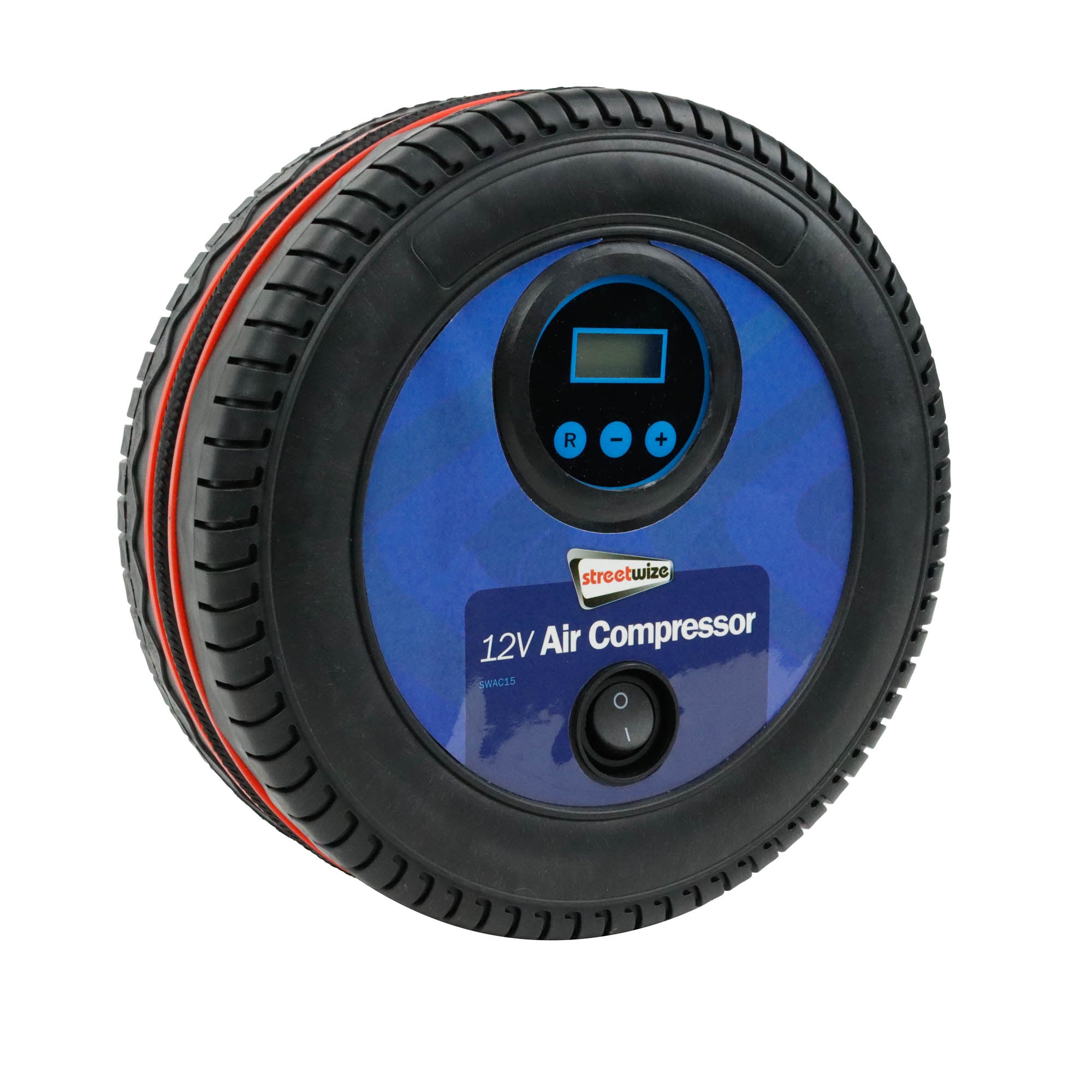 Streetwize 250PSI 12V Tyre Shape Digital Air Compressor With Auto Shut-Off