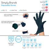 Simply Sanitize 100pk Medium Black Nitrile Gloves