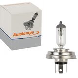 12V 60/55W halogen headlight bulb, single pack, Autolamps.