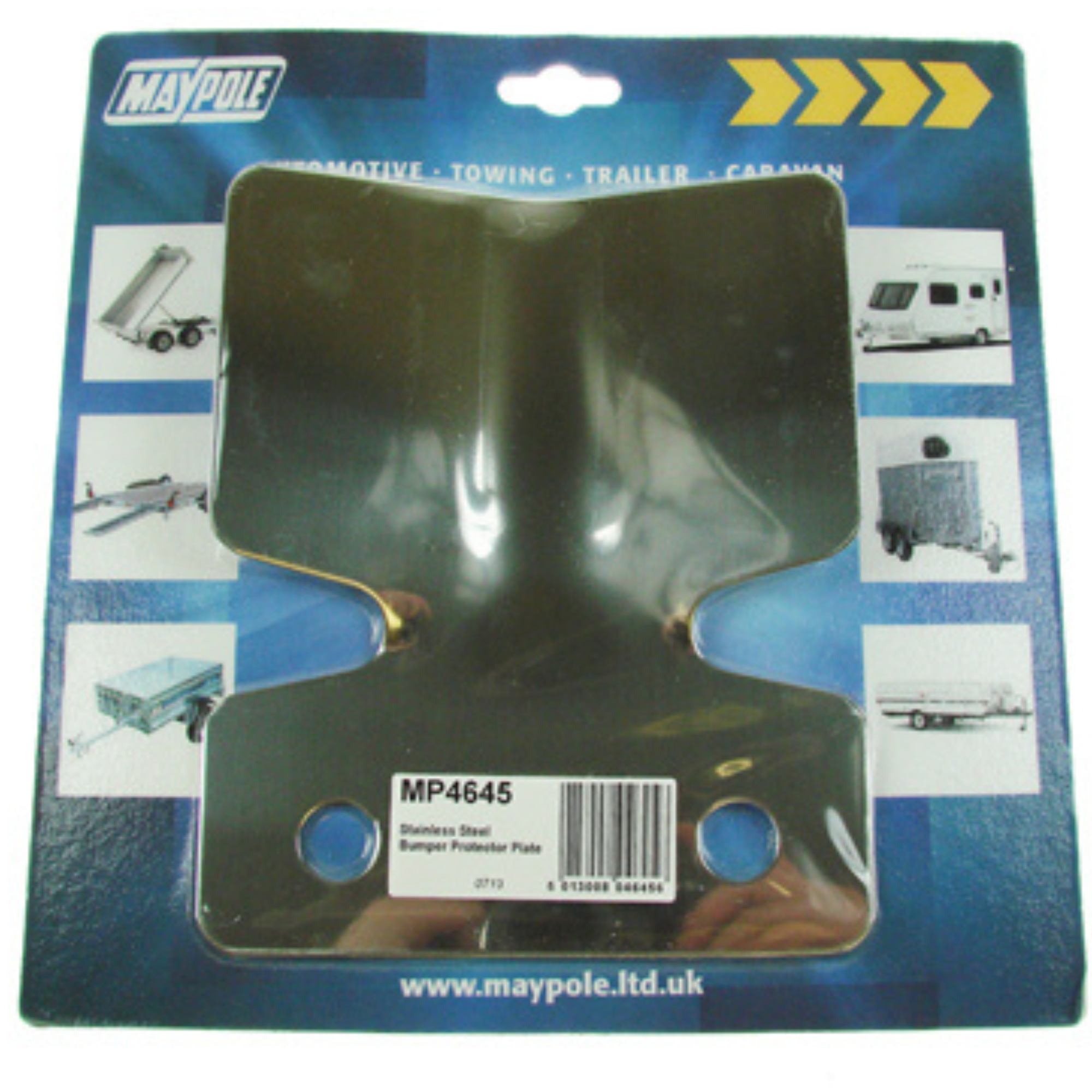 Maypole 4645B BK Stainless Steel Bumper Protector Plate, Small