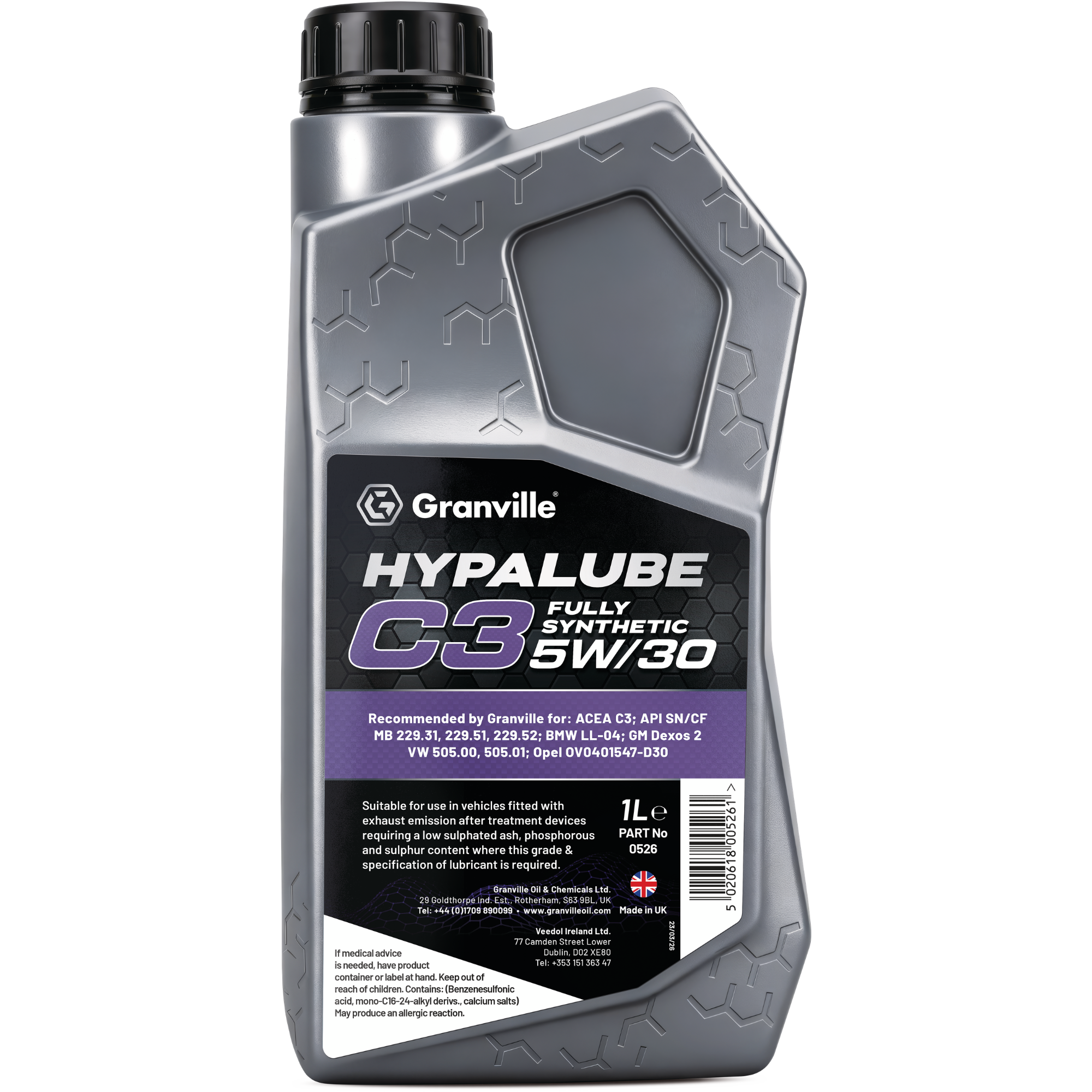 Granville Hypalube C3 Fully Synthetic 5W/30 1 Litre