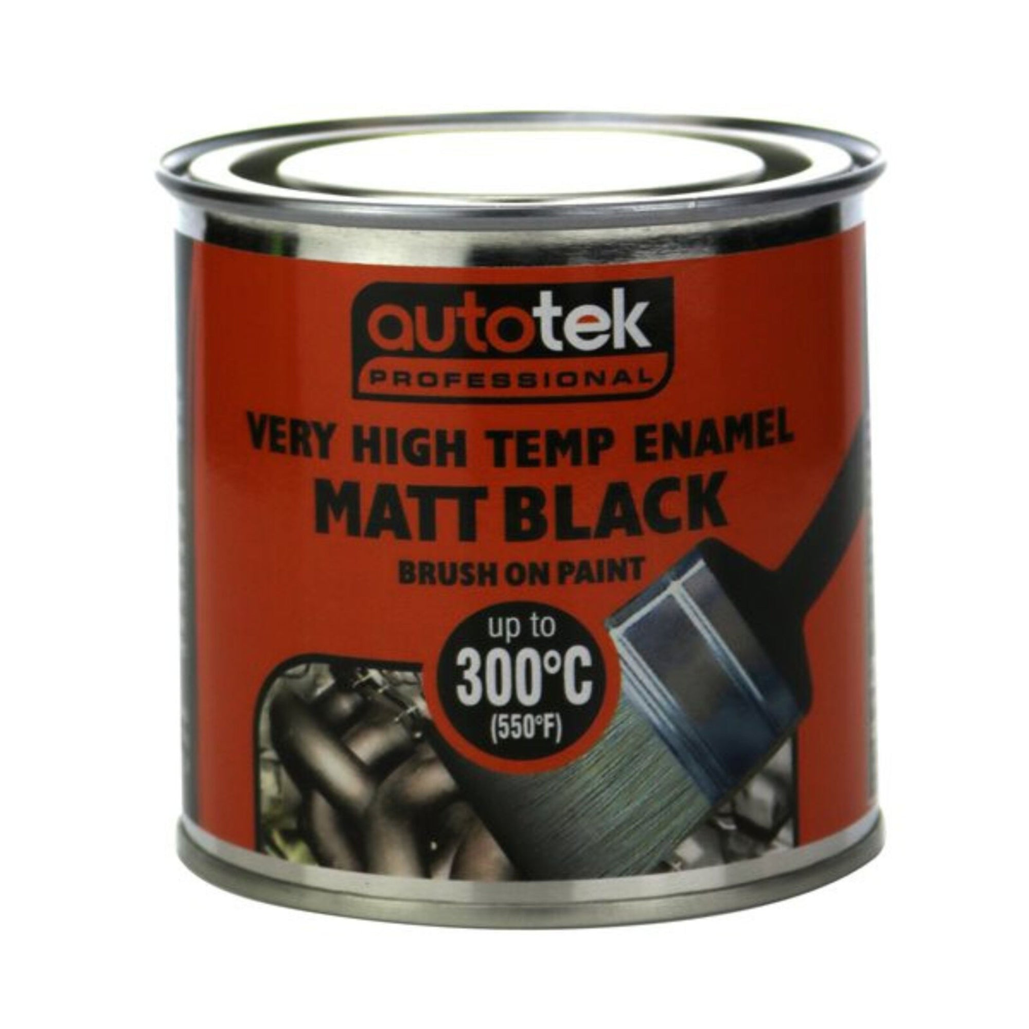 Autotek Brush On Paint - Very High Temperature - VHT Paint Matt Black