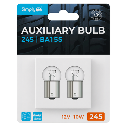 SIMPLY 245 R10W 12V 10W Car Side & Tail Light Bulbs BA15S (Twin Pack)