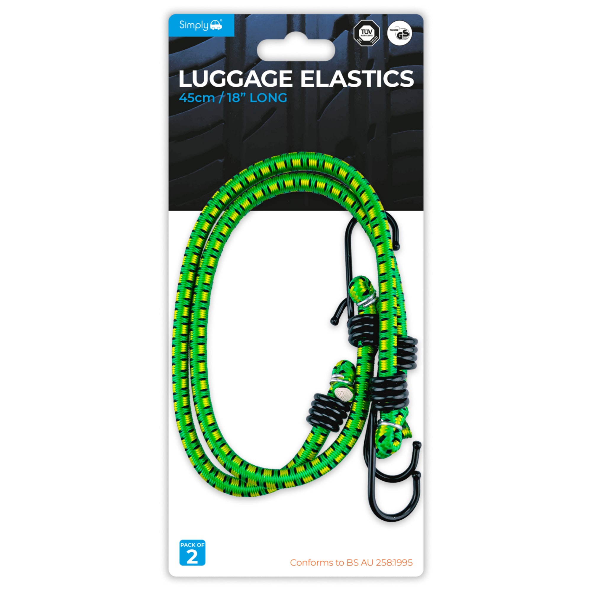 Simply Auto PK2 45CM Luggage Elastics