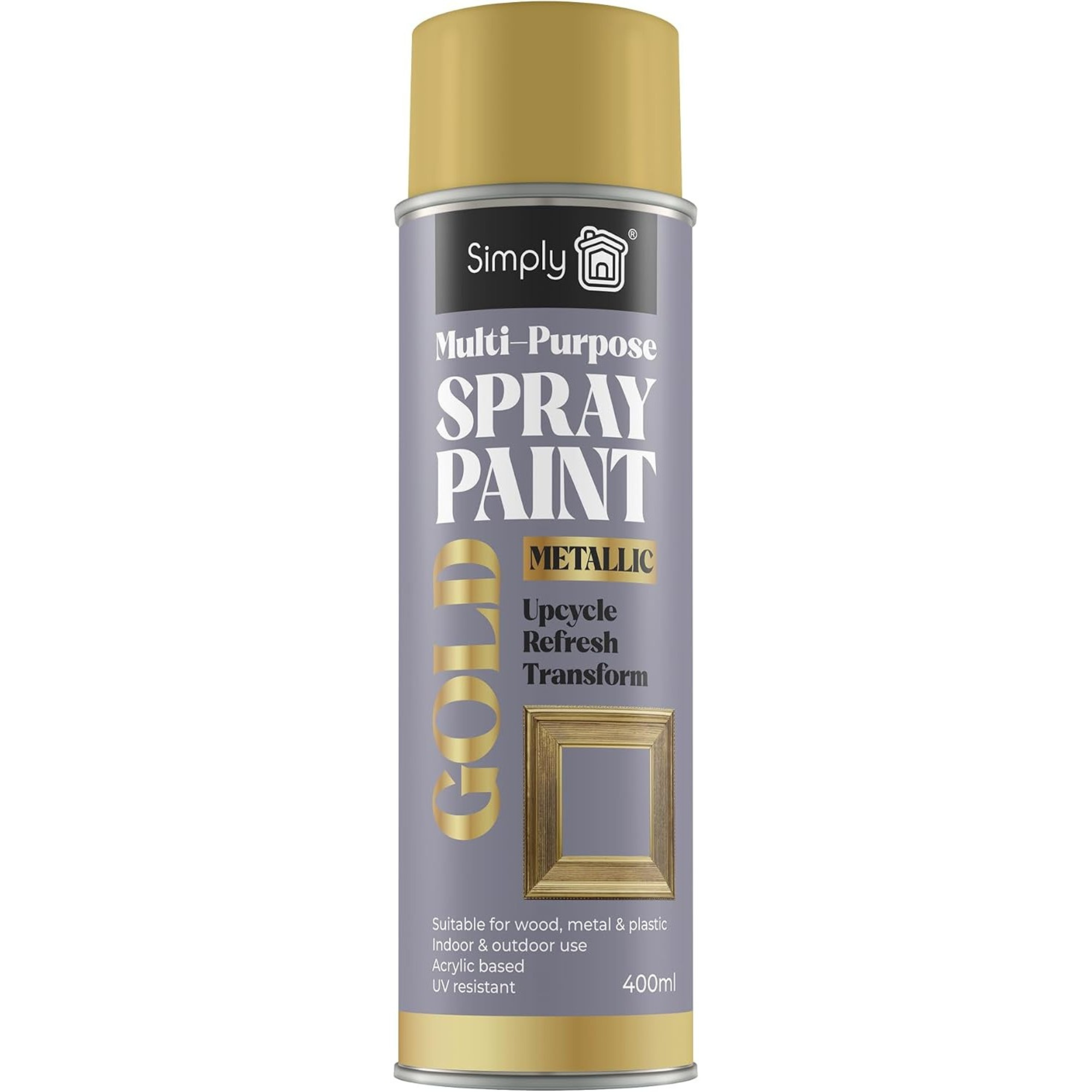 SIMPLY Multipurpose Spray Paint Metallic Gold 400ml