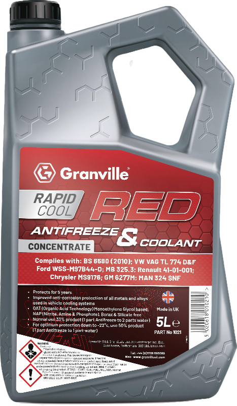 Granville Rapid Cool Red Antifreeze 5 Litre