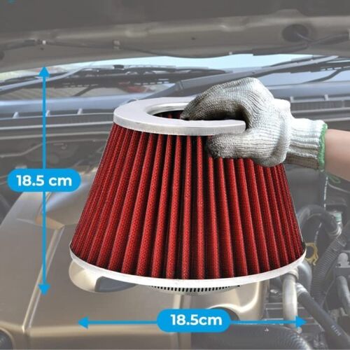 Simply Auto Universal Air Filter Chrome Front Red