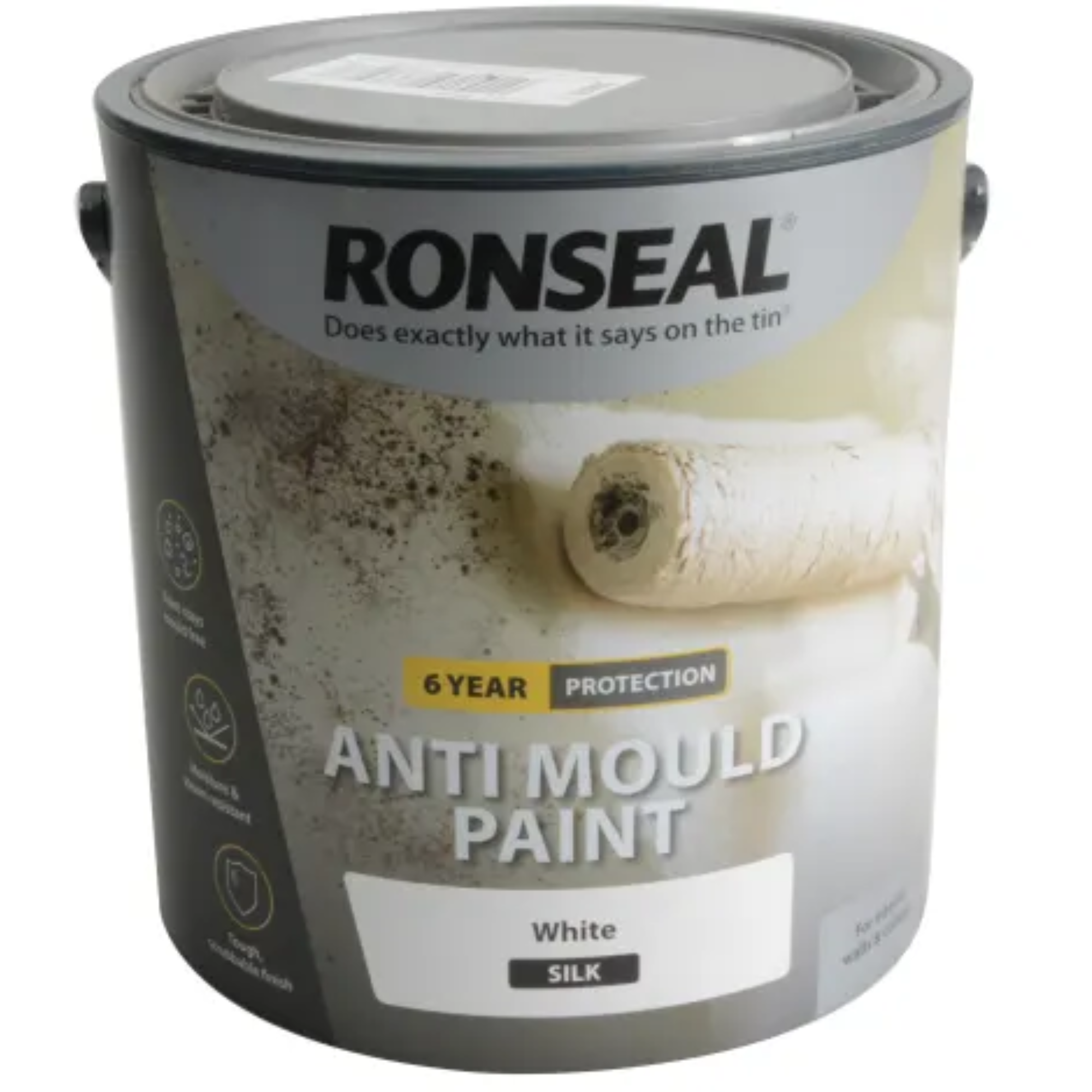 RONSEAL 6 Year Anti Mould Paint White Silk 2.5 Litre