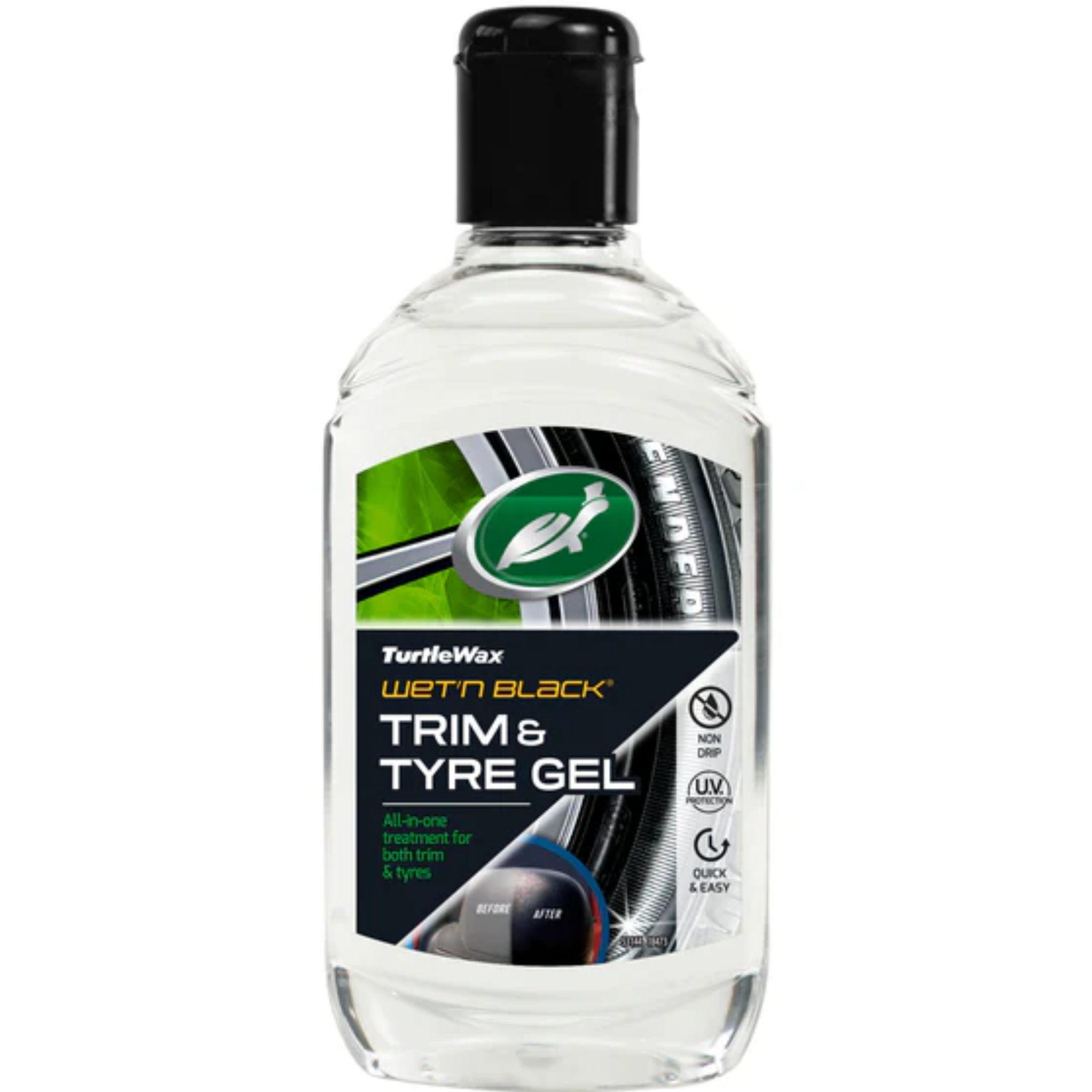 Turtle Wax Wet & Black Trim & Tyre Gel Rich Shine Water Resistance Car 300ml