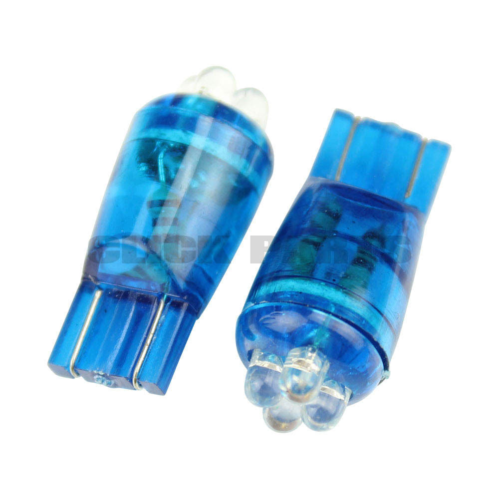 501 Blue LED 12V Side / Tail Light Wedge Bulbs (Twin Pack)