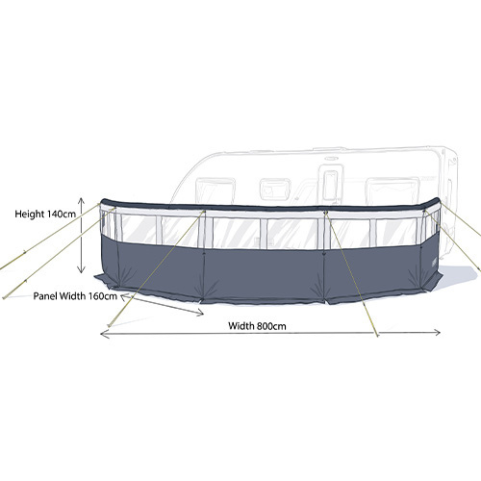 Maypole 5 Panel Inflatable Windbreak (Single Point Inflation)