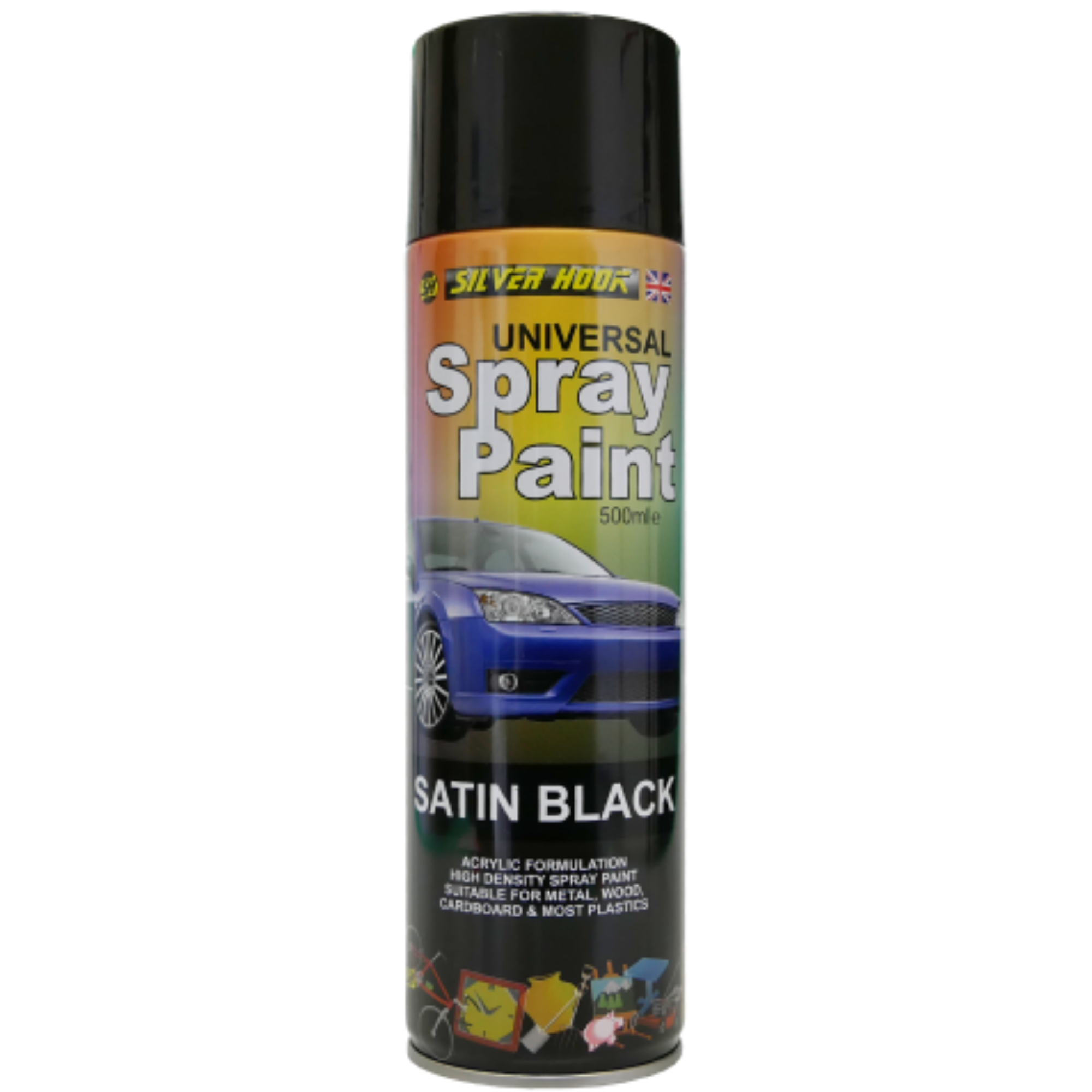 SILVERHOOK SPRAY PAINT 500ml SATIN BLACK